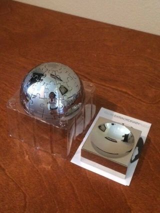 Chic Modern 3d Design Stainless Magnet Stationary Globe Extraordinary Puzzle In