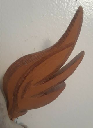 SIGNED WOOD CARVING OF AN ANGEL BY BEN ORTEGA 3