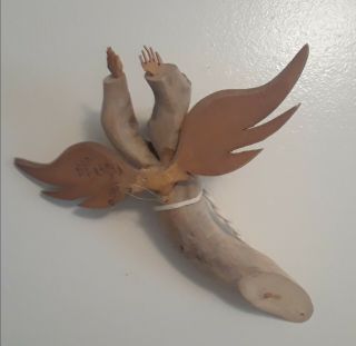SIGNED WOOD CARVING OF AN ANGEL BY BEN ORTEGA 5