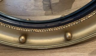 Vintage Convex Bullseye Gold Gilt Ball Round Circular Mirror 45cms Diameter. 3