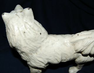 Antique HUBLEY Cast Iron Doorstop SAMOYED / SPITZ Dog RARE EX Paint EX 3