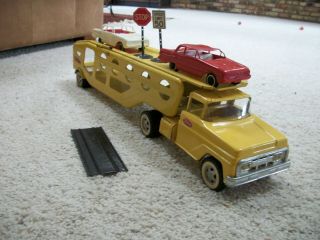 Tonka Car Carrier With Two Cars And Ramp Tonka Toys 1960s Signs1950s