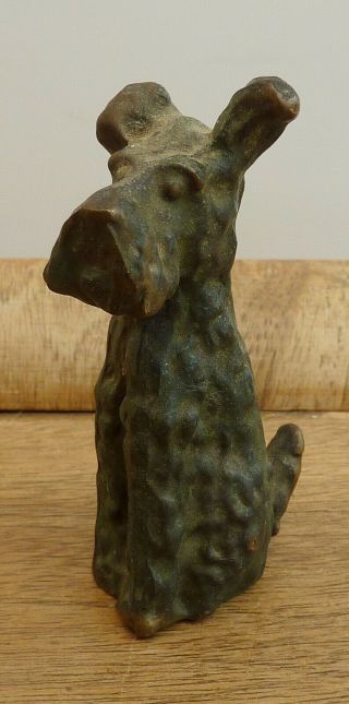 Vintage Art Deco Bronze Terrier Scottie Dog Antique Figure Sculpture Austria? 2