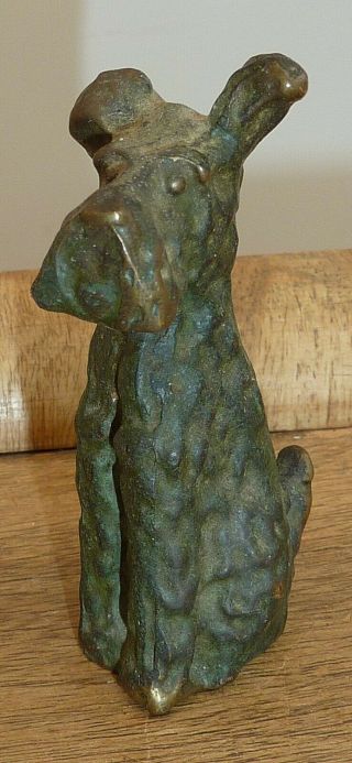 Vintage Art Deco Bronze Terrier Scottie Dog Antique Figure Sculpture Austria? 3