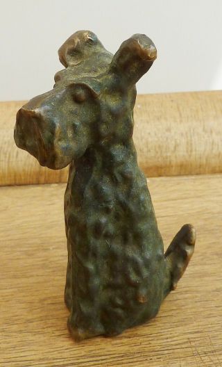 Vintage Art Deco Bronze Terrier Scottie Dog Antique Figure Sculpture Austria? 4