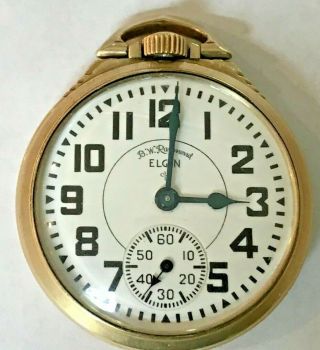 Elgin Railroad Grade 571 Pocket Watch 21j,  16s 10k Gold Filled Of Case