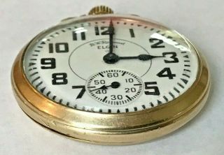 Elgin Railroad Grade 571 Pocket Watch 21j,  16s 10K Gold Filled OF case 5