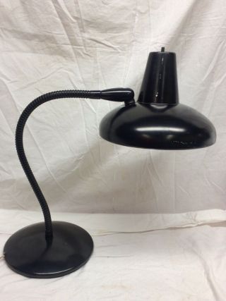 Vtg Dazor Black Industrial Goose Neck Lamp 2069 Mid Century Eames Era