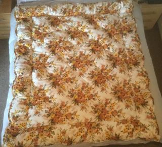 Vintage Lansdowne Albany Floral & Gold Satin Eiderdown Double Bed Size