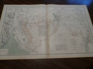 Antique Civil War Map Tennessee Army March & Military Dept Of Utah 1860