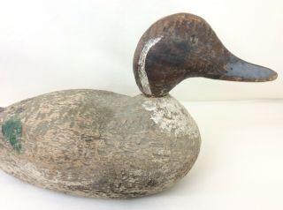 17” Antique Duck Hunting Decoy Hand Carved Primitive Wood Folk Art Rustic 4
