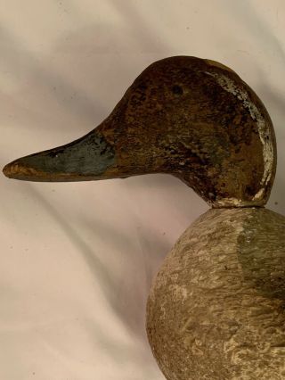 17” Antique Duck Hunting Decoy Hand Carved Primitive Wood Folk Art Rustic 8