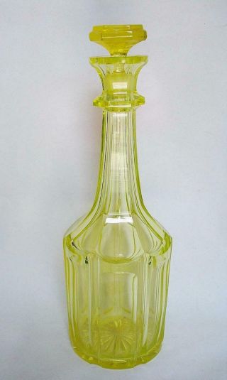 19th Century Flint Uranium Glass Decanter