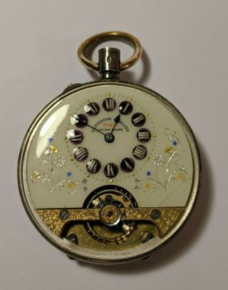 Hebdomas Sterling Silver Superior 8 Day Swiss Made Pocket Watch