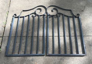 Architectural Vintage Metal Garden Gate Doors Scroll Light Wrought Iron