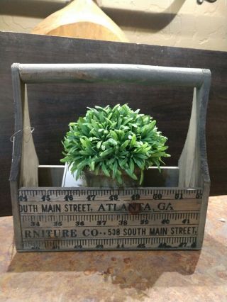 Vintage Look Tool Caddy Box Tote Rustic Farm Advertising Decor Atlanta Small 2