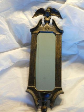 antique federal eagle cast iron wall mirror vintage old candle holder sconce 2