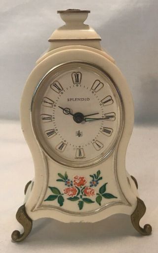 Rare Vtg Windup Clock Western Germany Plays " Oh,  What A Morning "