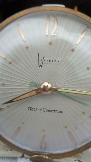Westclox Clock of Tomorrow Made from 1955 to 1959,  5” Tall 2