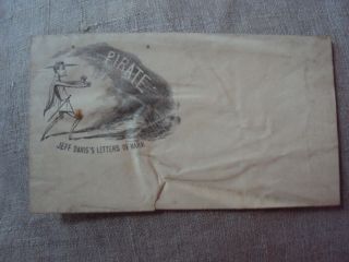 Civil War Patriotic Envelope Cover Pirate Jeff Davis Letters Of Marque J