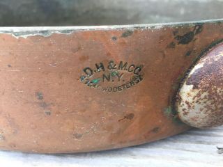Antique Duparquet,  Huot,  and Moneuse (D.  H&M) Copper Skillet 12” Pan,  2 Covers 2