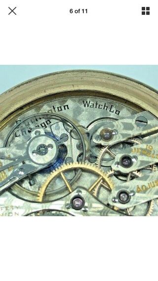 Burlington Special 16 size,  19 jewel,  1914 - Pocket Watch.  Stem Wound,  Lever Set. 8