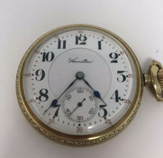 Vintage Hamilton 993 Double Roller 21 Jewels Pocket Watch