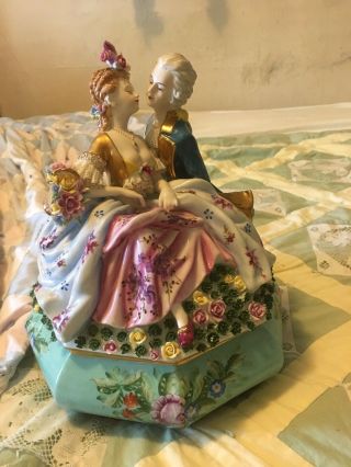 Antique Victorian Noritake Porcelain Statue Box