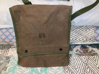 Vintage US Military Canvas Case Map and Photograph Shoulder Bag w/Strap 3