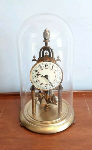 Vintage Euramca Trading Corp.  400 Day Brass Dome Clock.  Needs Repairs.