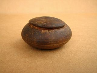 Antique Primitive Wooden Bowl Box For Salt Spices Bowl Cup Saltern Small 20th