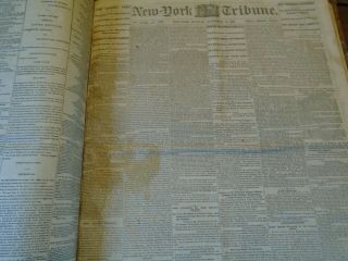 Bound vol.  York Tribune July - December 1863 Civil War Newspaper 2