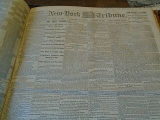 Bound vol.  York Tribune July - December 1863 Civil War Newspaper 4
