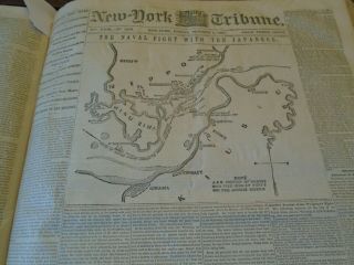 Bound vol.  York Tribune July - December 1863 Civil War Newspaper 5