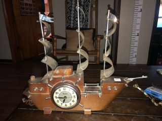Vintage Antique United Clock Company Brooklyn Ny Ship Clock