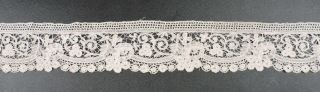Antique 19th C Hand Made Floral Duchess Lace Edging Trim