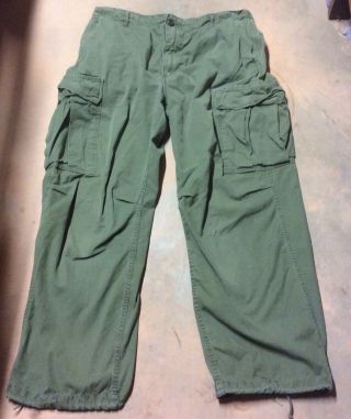 Us Military Issued Vietnam War Era Rip Stop Poplin Og 107 Jungle Pants 1969