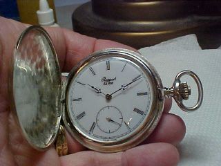 Rapport Brand Swiss Pocket Watch 50mm Sterling Silver Hunting Case 2 Ounces