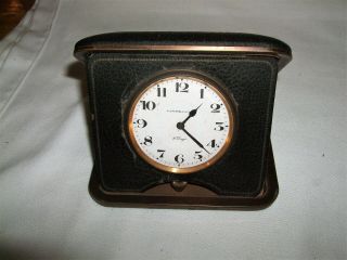 Vintage A Stowell & Co 8 - Day 15 Jewel Travel Clock Concord W.  Co Movement Case