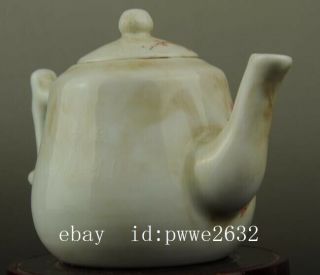 Chinese old hand - made famille rose porcelain flower pattern teapot b01 5