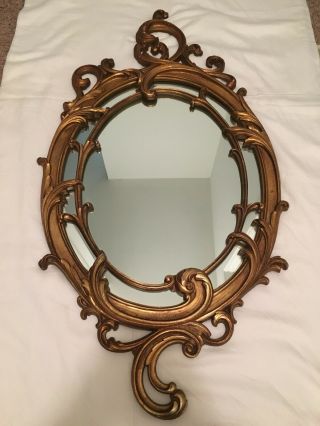 Vintage Syroco Ornate Gold Frame With Mirror French Country Style Made In Usa