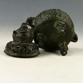 EXQUISIT Chinese OLD Bronze Buddha Incense Burner Made During Da Ming Xuande 5