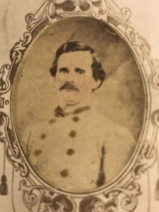 Antique Civil War CDV PHOTO Confederate Soldier In Uniform 3