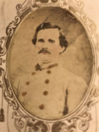 Antique Civil War CDV PHOTO Confederate Soldier In Uniform 4