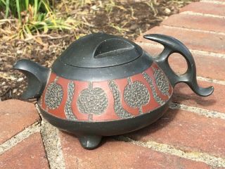 Antique Chinese Yixing Zisha Clay Teapot With Three Legs