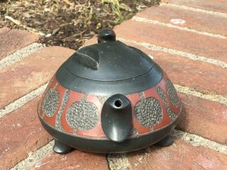 Antique Chinese Yixing Zisha Clay Teapot With Three Legs 4