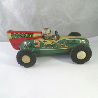 Vintage HADSON JAPAN TIN LITHO No.  7 ROCKET RACER FRICTION CAR 4