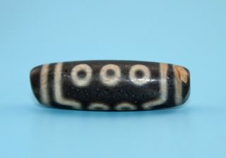 47 15 Mm Antique Dzi Agate Old 10 Eyes Bead From Tibet