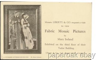 Advertising Card For Liberty & Co.  Show Of Mary Ireland Fabric Mosaic Pictures