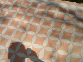 Stunning Vintage QUILT Rare Spectacular Patten Peach & White 5